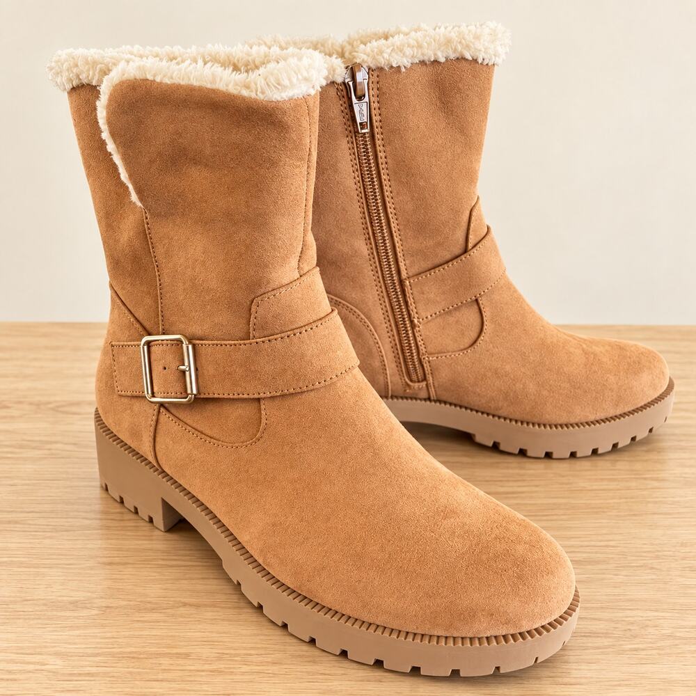 Style & Co. Fleurre Women’s Chestnut Faux Shearling Boots Size 7M New in Box